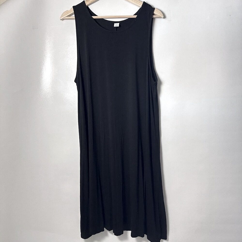 Old Navy | Dresses | Old Navy Dress Swing Sleeveless Solid Jersey Knit Black Casual Comfort B